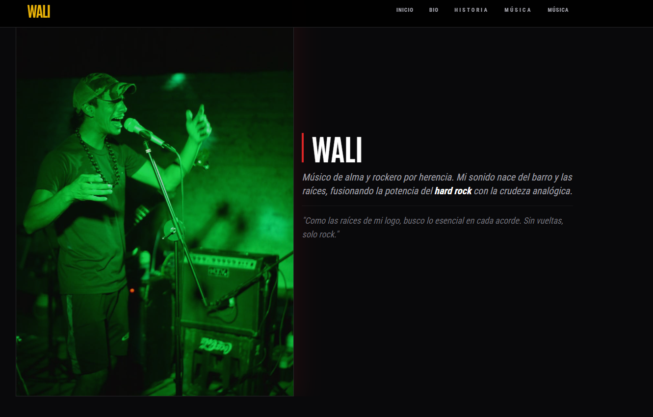 Desarrollo Web - Wali Rock - Portfolio